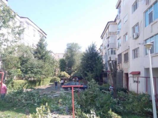 Desfăşurare de forţe la Medgidia: 13 locuinţe au fost inundate, 5 maşini avariate, iar asfaltul s-a făcut bucăţi